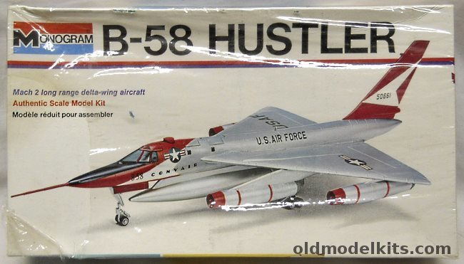 Monogram 1/121 Convair B-58 Hustler - White Box Issue, 6821 plastic model kit